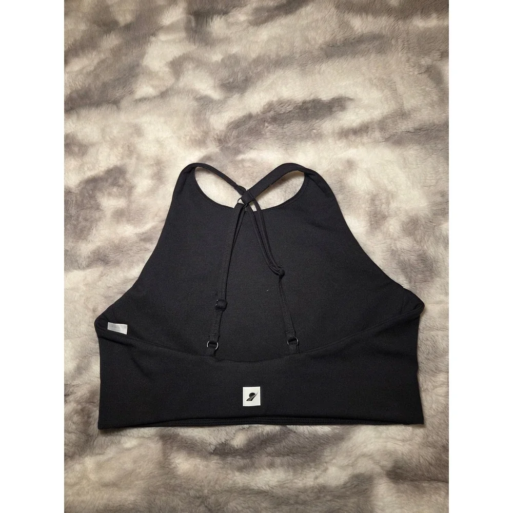 Fundamental Performance Womens‎ High Neck Sports Bra Black Racerback Size M